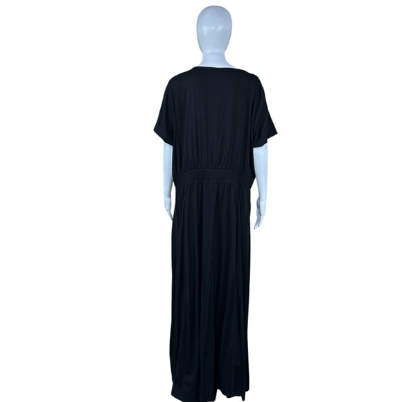 TORRID Black Maxi Dress Sz 3X Smocked Waist Pockets Stretch Whimsigoth Cottage - Picture 9 of 16